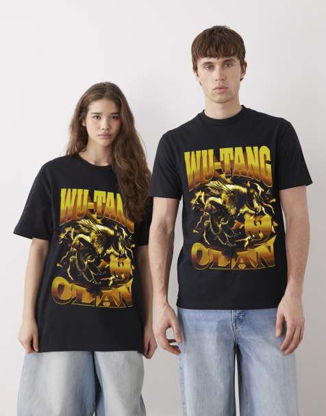 PRNT x Wu-Tang Clan gold bee relaxed fit t-shirt in black - BLACK