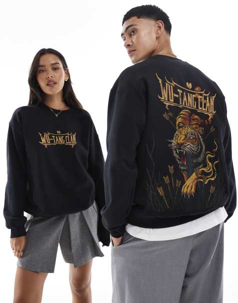 PRNT x Wu-Tang Clan tiger relaxed fit sweatshirt in black - BLACK