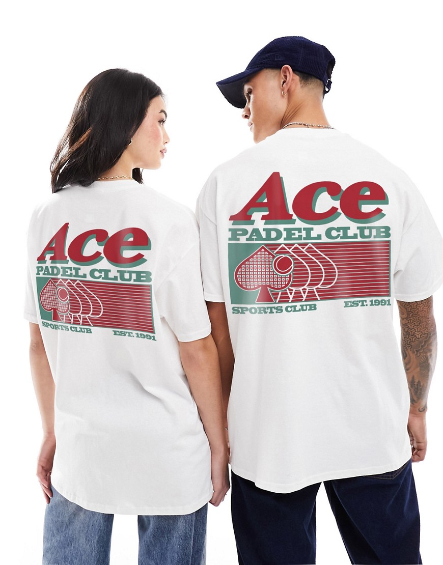 PRNT x ASOS Ace padel club t-shirt front and back print in white