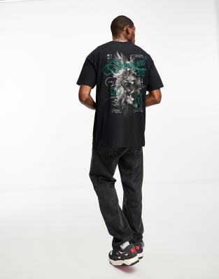PRNT x ASOS Botanical glow graphic t-shirt in black - ASOS Price Checker