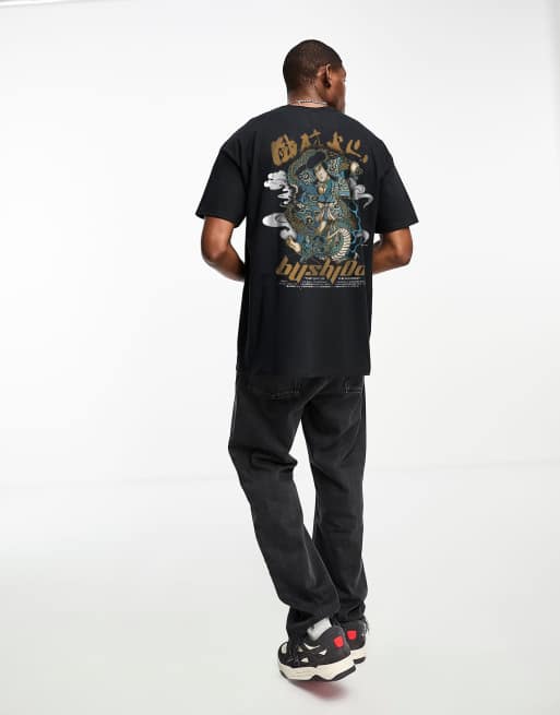 PRNT x ASOS Bushido graphic t-shirt in black