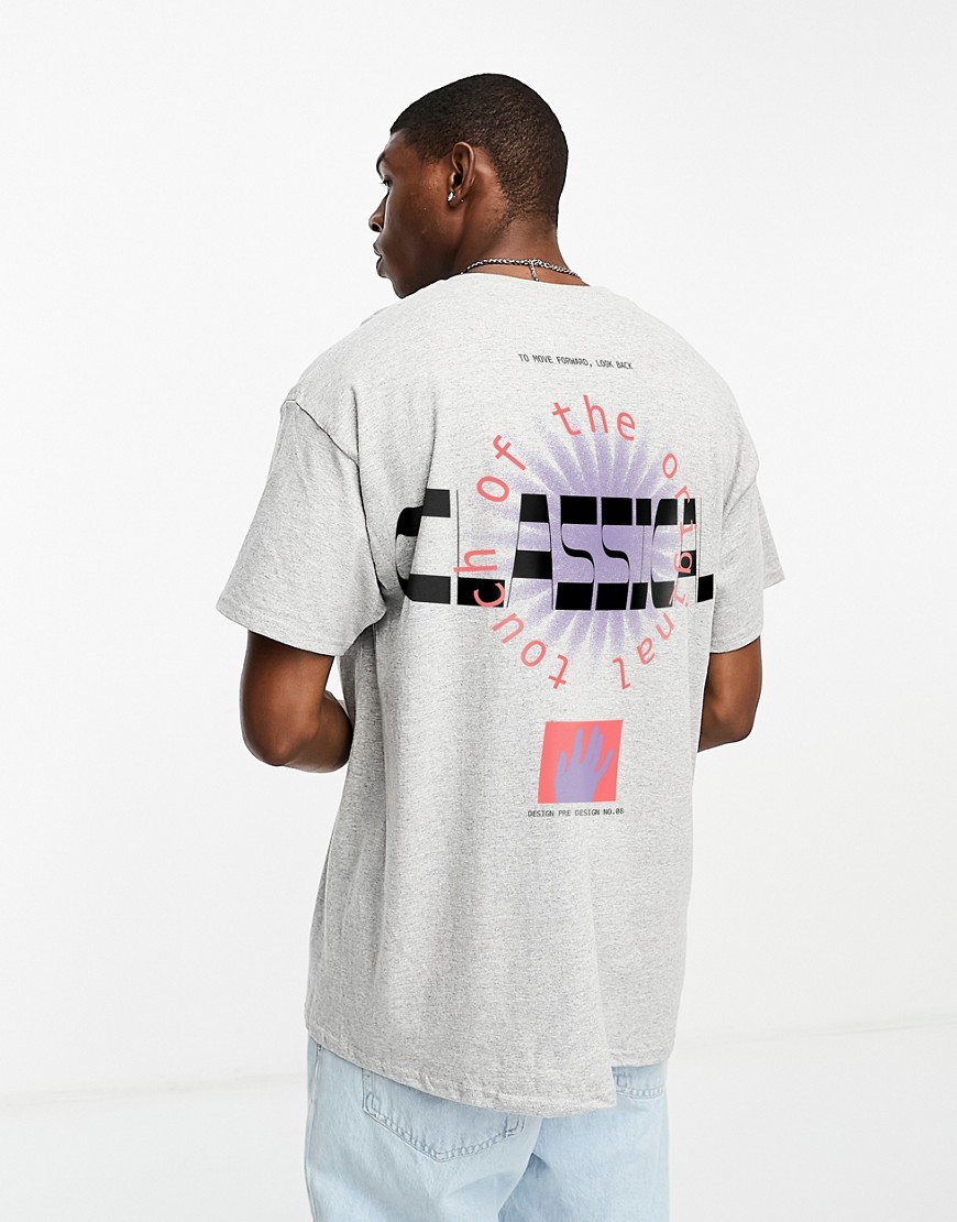 PRNT x ASOS Classical graphic tshirt in sports grey