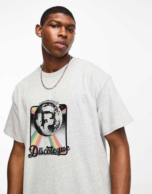 PRNT x ASOS Discoteque t shirt in grey