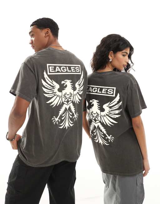 PRNT x ASOS Eagles graphic t shirt in charcoal