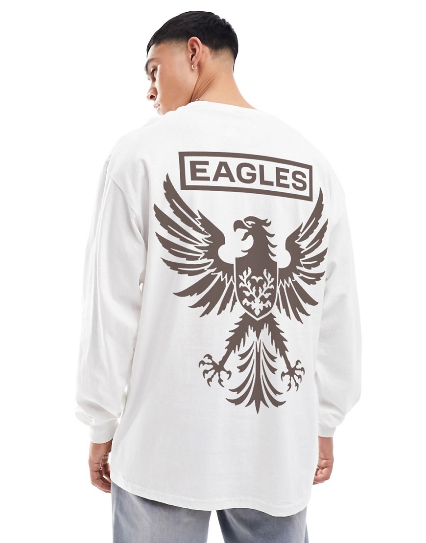 PRNT x ASOS Eagles long sleeve t shirt in white