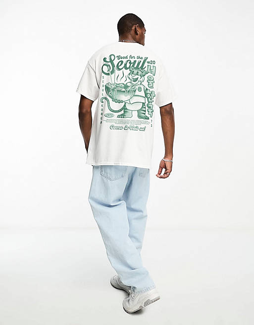 PRNT x ASOS Good for the seoul graphic t-shirt in white | ASOS