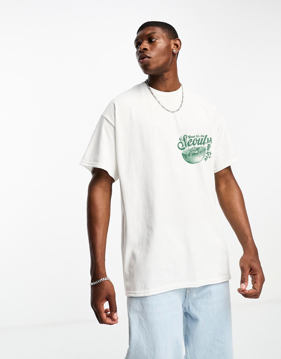 PRNT x ASOS Good for the seoul graphic t-shirt in white