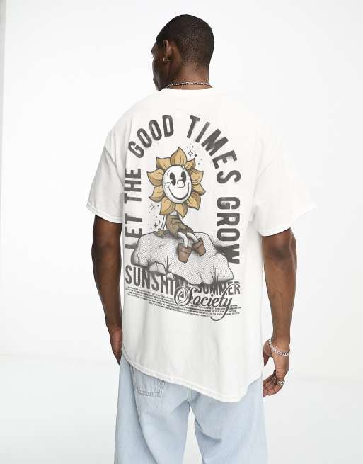 PRNT x ASOS Good times t shirt in white