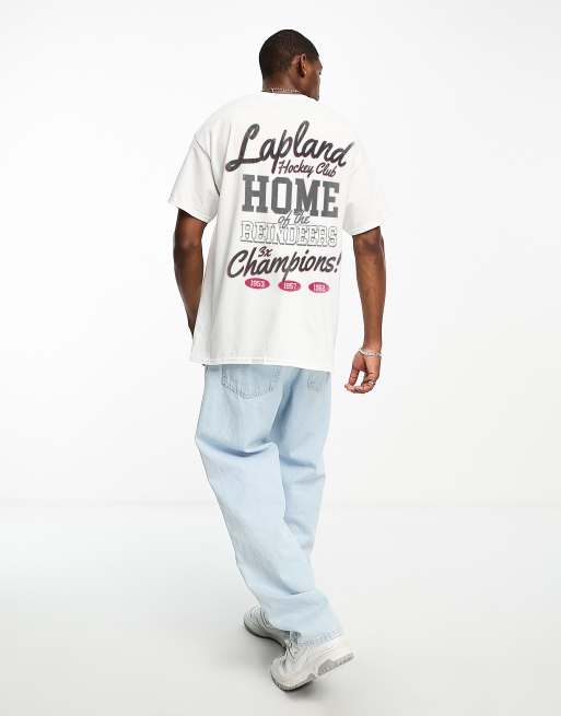 PRNT x ASOS Lapland hockey t shirt in white