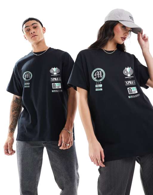 PRNT x ASOS Monaco racer green graphic t-shirt front and back print in black