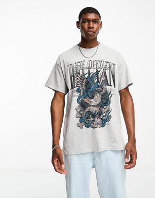 PRNT x ASOS Natures wrath graphic t-shirt in charcoal - ASOS Price Checker