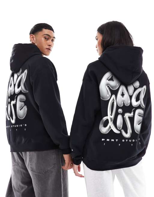 PRNT x ASOS Paradise hoodie in black