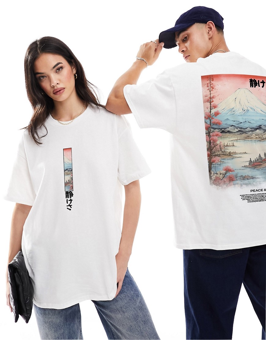 PRNT x ASOS Peace serenity graphic tshirt in white