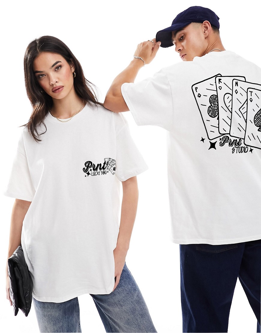 PRNT x ASOS Prnt studio t shirt graphic tshirt in white