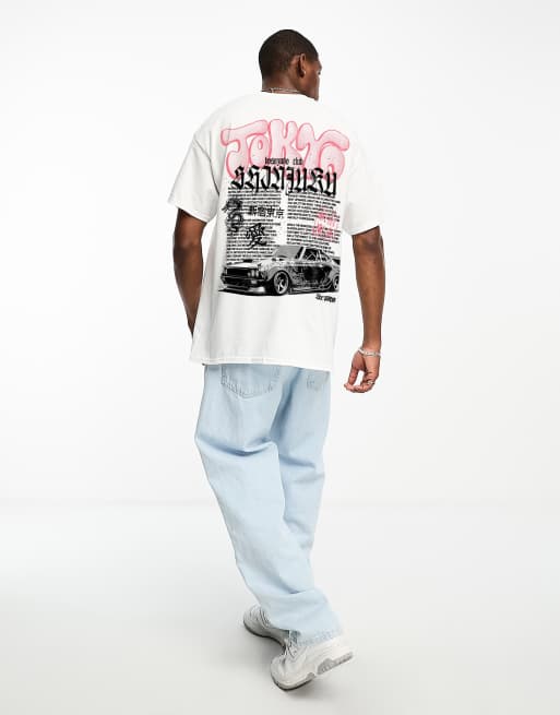 PRNT x ASOS Tokyo race club t shirt in white