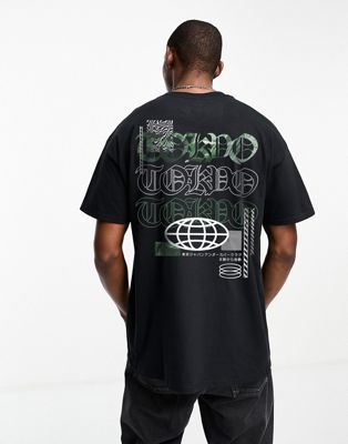 PRNT x ASOS Tokyo underground t shirt in black - ASOS Price Checker