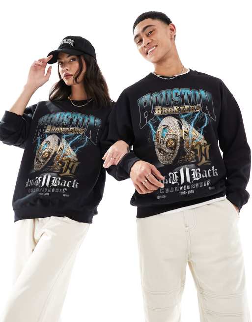 PRNT x ASOS unisex Houston sweatshirt in black - BLACK