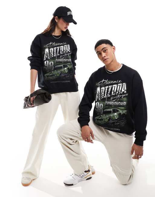 PRNT x ASOS unisex Phoenix bulldozer sweatshirt in black