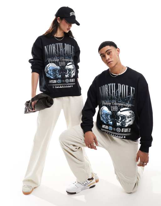 PRNT x ASOS unisex Workshop championship sweatshirt in black