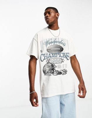 PRNT x ASOS Woodpeckers champions t shirt in white - ASOS Price Checker