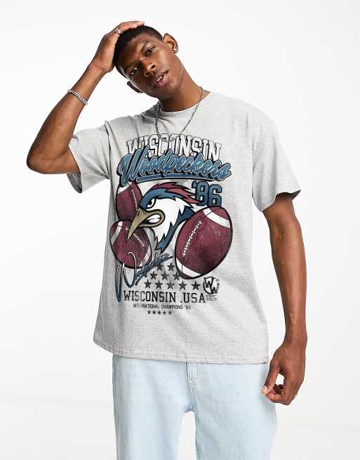 PRNT x ASOS Woodpeckers t shirt in grey
