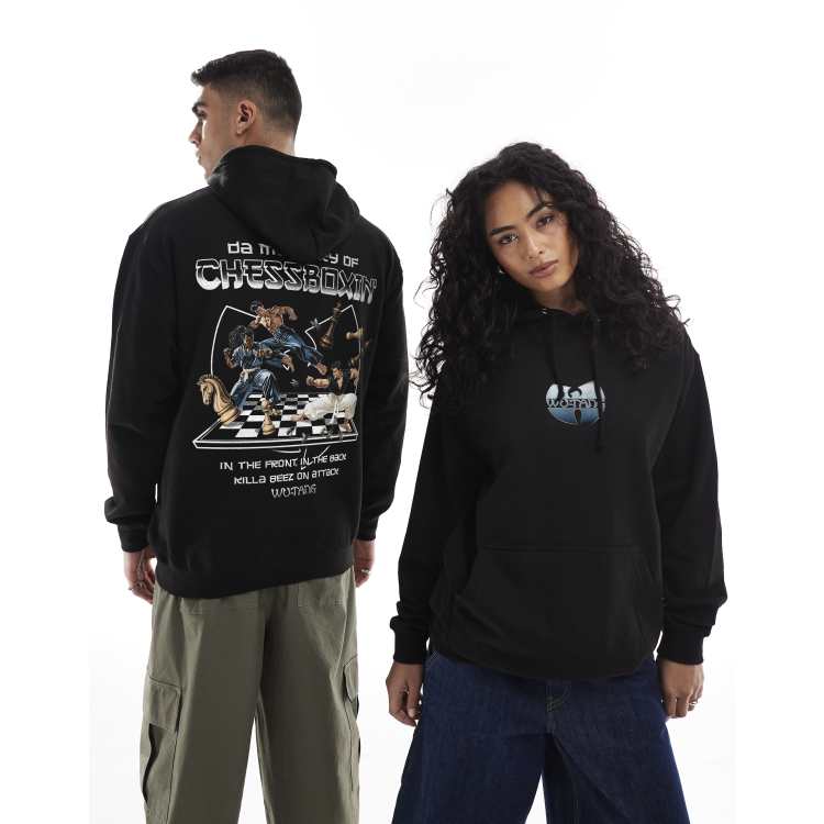 PRNT x Wu-Tang Clan chessboxin relaxed relaxed fit hoody in black