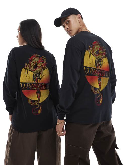 PRNT x Wu-Tang Clan dragon long sleeve relaxed fit t-shirt in black - BLACK, 3 of 4