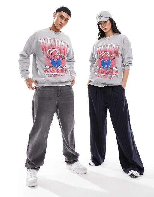 PRNT x Wu-Tang Clan hockey relaxed fit sweatshirt in sports grey - GREY, 4 of 4