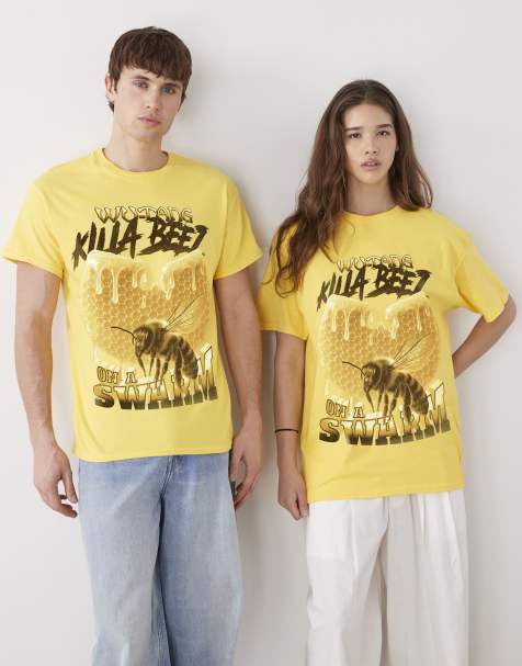 PRNT x Wu-Tang Clan killa beez relaxed fit t-shirt in yellow - YELLOW - view 1