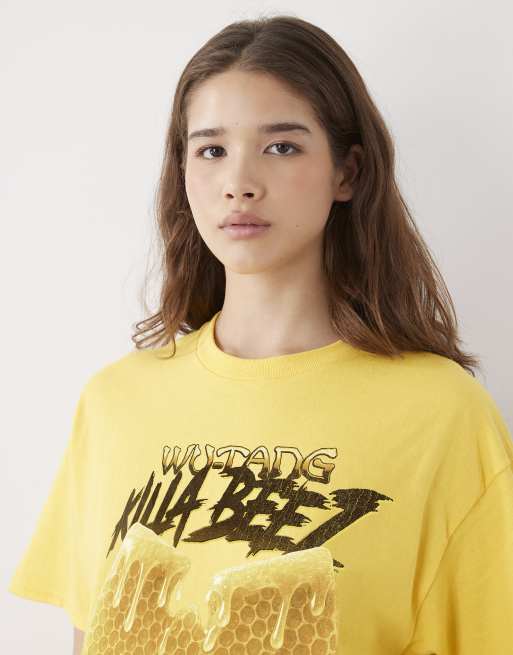 PRNT x Wu-Tang Clan killa beez relaxed fit t-shirt in yellow - YELLOW, 4 of 4
