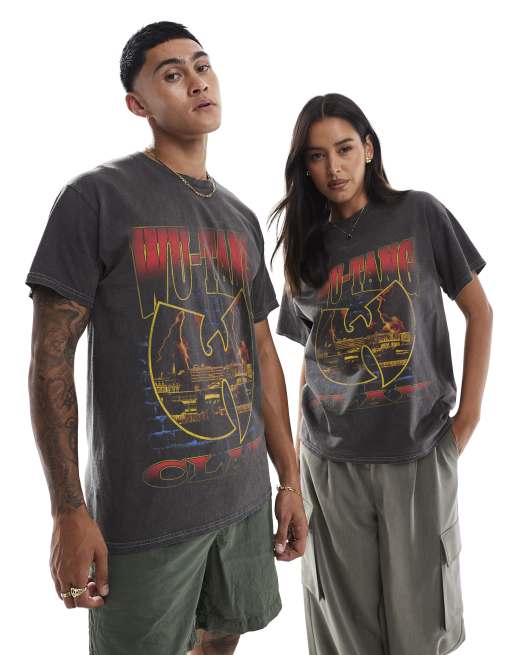 PRNT x Wu-Tang Clan lightning relaxed fit t-shirt in charcoal overdye - CHARCOAL, 2 of 4