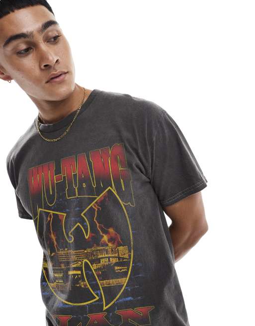 PRNT x Wu-Tang Clan lightning relaxed fit t-shirt in charcoal overdye - CHARCOAL, 3 of 4