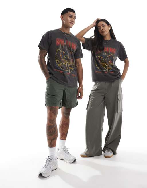 PRNT x Wu-Tang Clan lightning relaxed fit t-shirt in charcoal overdye - CHARCOAL, 4 of 4