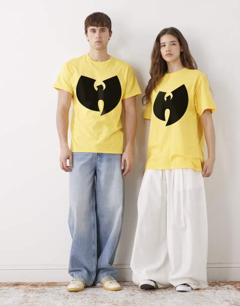 PRNT x Wu-Tang Clan logo relaxed fit t-shirt in yellow - YELLOW - view 1