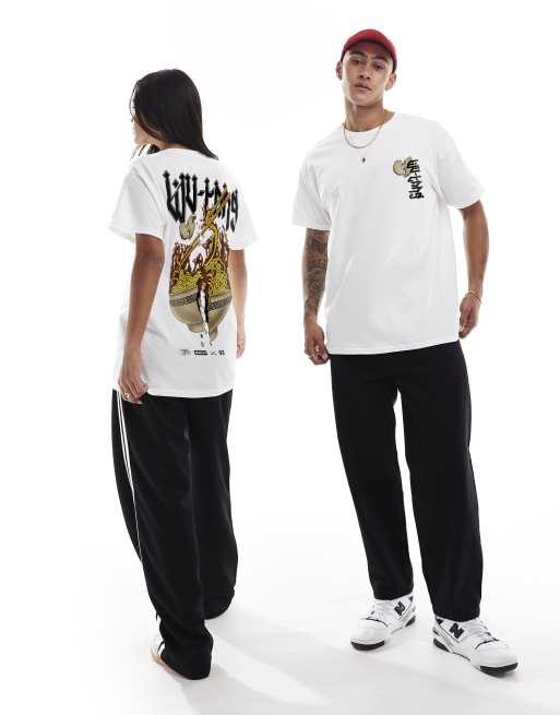 PRNT x Wu-Tang Clan noodles relaxed fit t-shirt in white - WHITE, 3 of 4