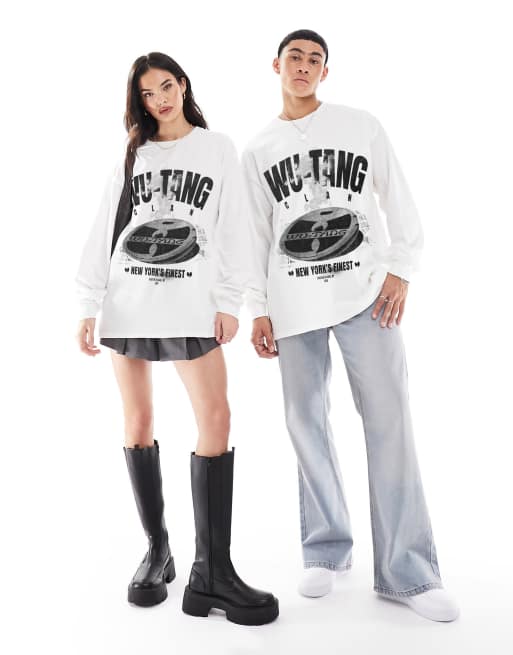 PRNT x Wu-Tang Clan ny finest long sleeve relaxed fit t-shirt in white - WHITE, 2 of 4