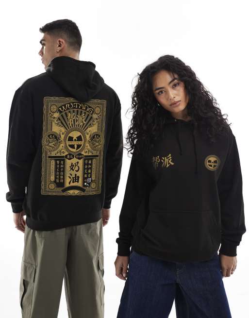 PRNT x Wu-Tang Clan stamp relaxed relaxed fit hoody in black - BLACK, 4 of 4