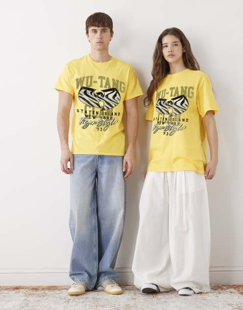 PRNT x Wu-Tang Clan tiger print relaxed fit t-shirt in yellow - YELLOW - view 1