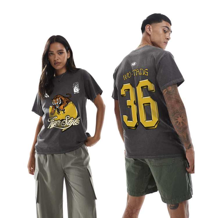 PRNT x Wu-Tang Clan tiger style relaxed fit t-shirt in charcoal