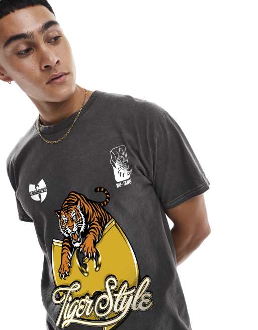 PRNT x Wu-Tang Clan tiger style relaxed fit t-shirt in charcoal