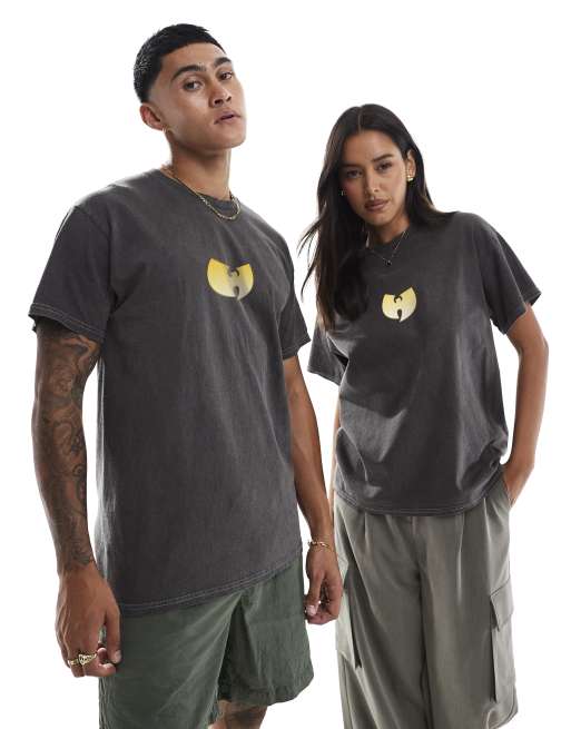 PRNT x Wu-Tang Clan toronto relaxed fit t-shirt in charcoal overdye - CHARCOAL, 3 of 3