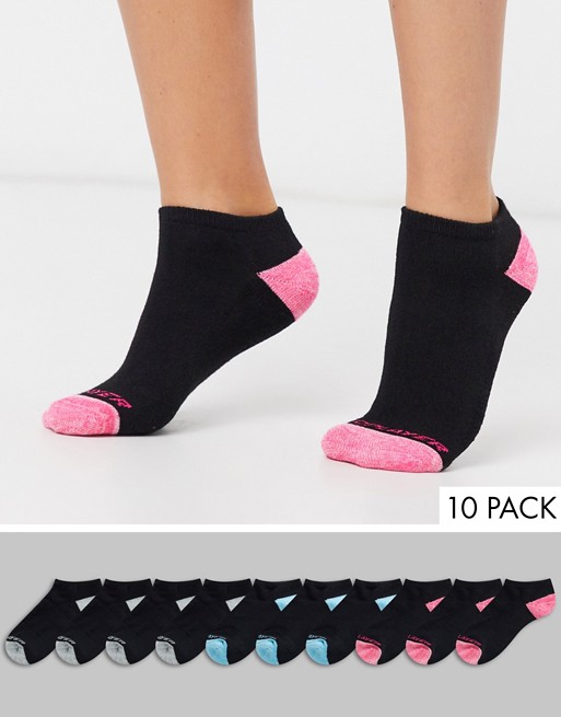 Pro Player 10 Pack No Show Trainer Socks in black