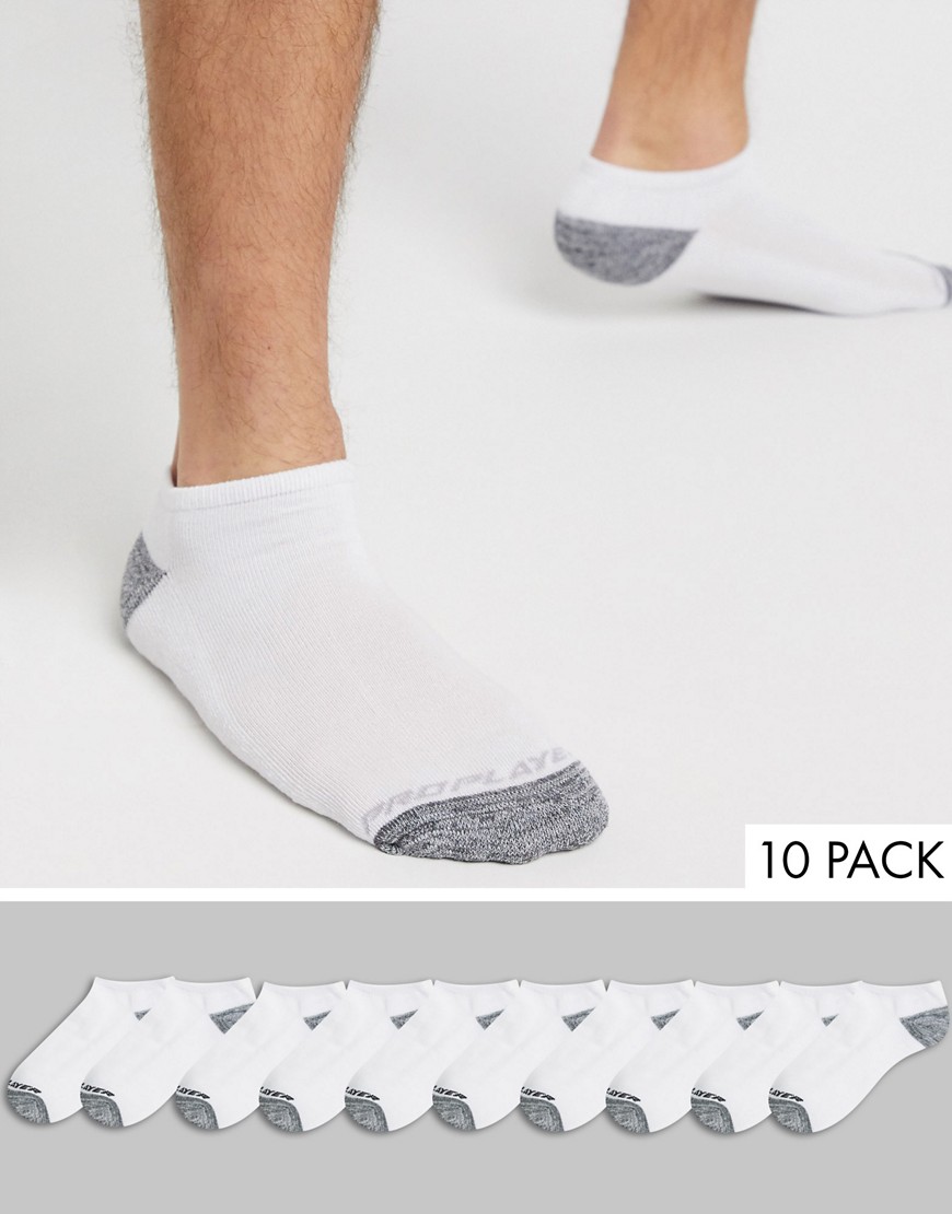 Pro Player - Set van 10 paar niet-zichtbare sokken in zwart-Wit