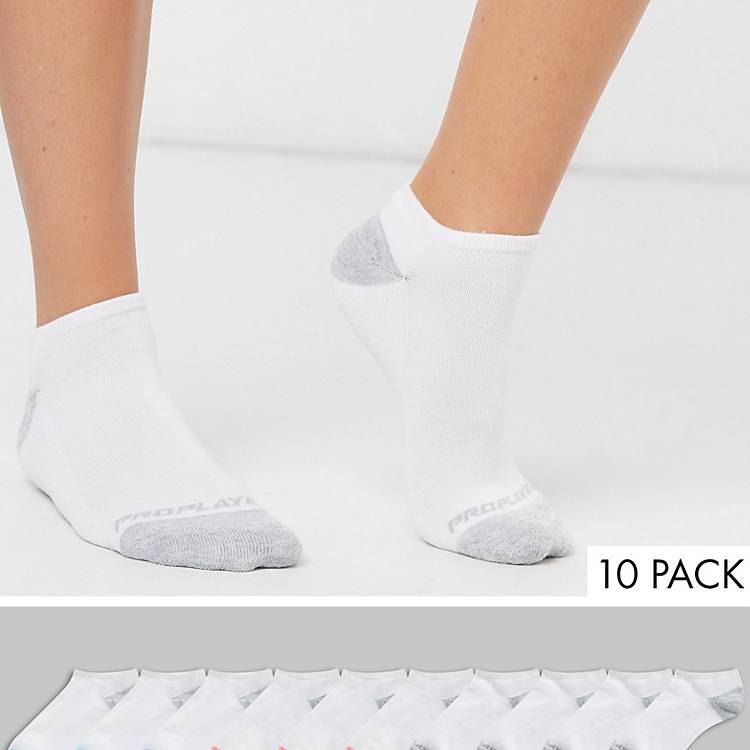 Pro Player – Weiße Sneaker-Socken, 10er Pack | ASOS