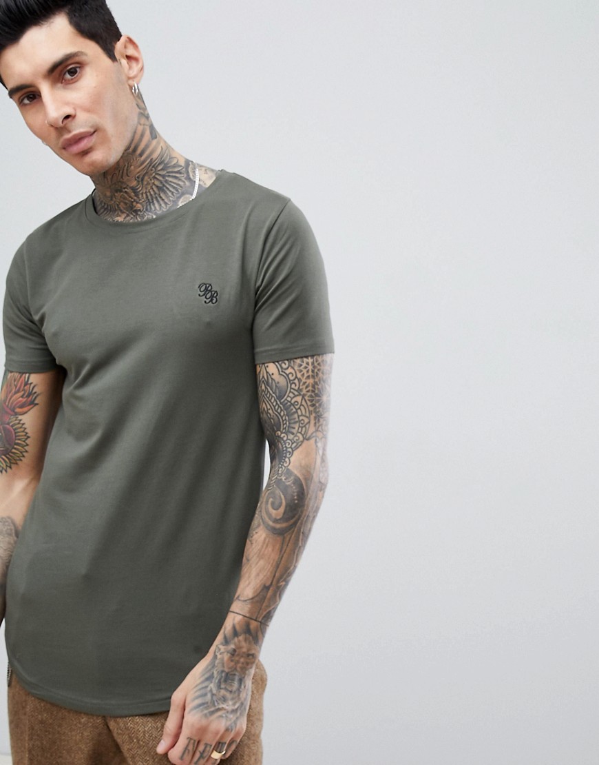 Process Black - T-shirt girocollo elasticizzata con fondo arrotondato-Verde