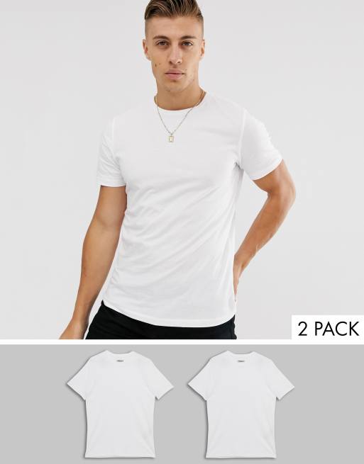 Produkt 2 Pack Organic Cotton T Shirts In White Asos