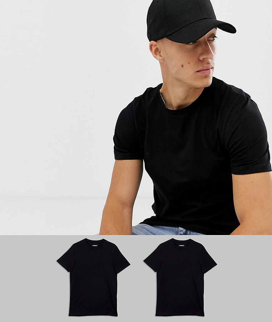 Produkt - Confezione da 2 T-shirt nere in cotone organico-Nero