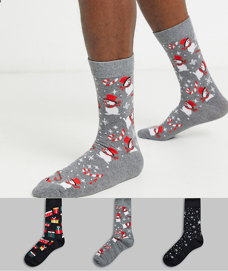 Produkt - Confezione da 3 paia di calzini natalizi-Nero