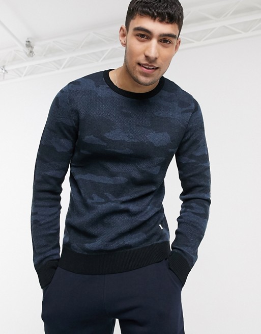 Produkt knitted camo print jumper