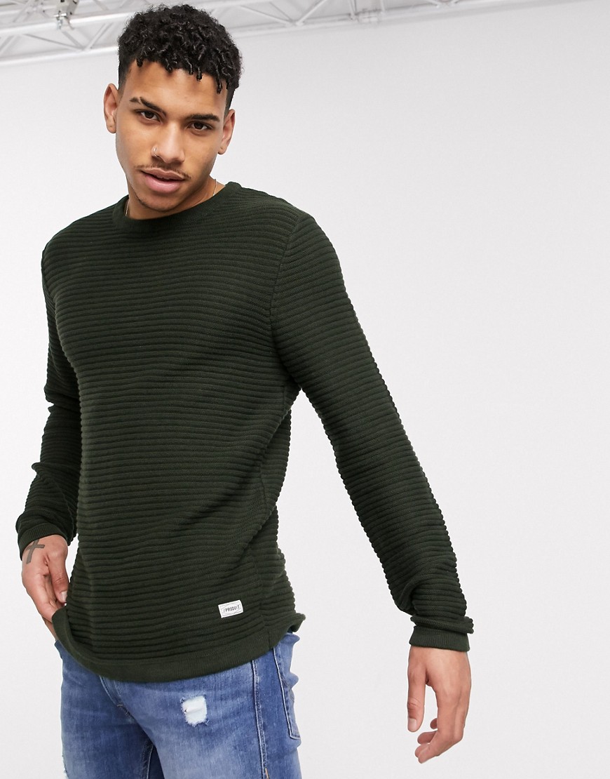 Produkt organic knitted textured jumper-Green